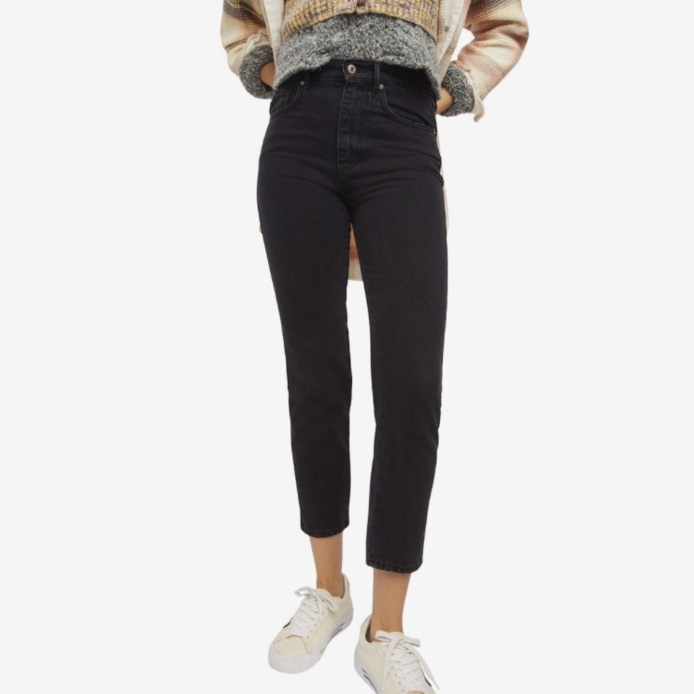 Free People Stove Pipe Jean in Black Out
